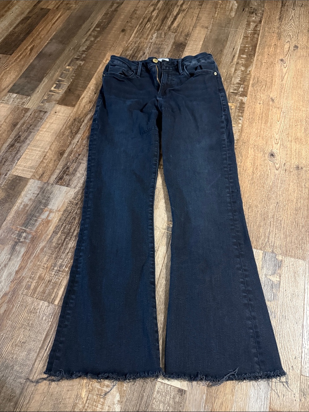 Frame Denim Women's Black Straight-Leg Jeans